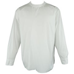 MARNI Size S White Cotton Oversized Back Closure Long Sleeve Shirt