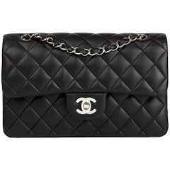 2009 Chanel Black Quilted Lambskin Small Classic Double Flap Bag