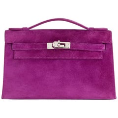 Hermes Cyclamen Veau Doublis Kelly Pochette Bag, 2004