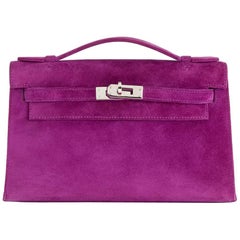 Hermes Cyclamen Veau Doublis Kelly Pochette Bag, 2004 