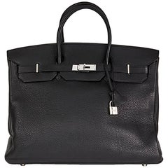 2003 Hermes Black Clemence Leather Birkin 40cm