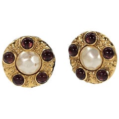 Multicolor Vintage Chanel Clip-On Earrings