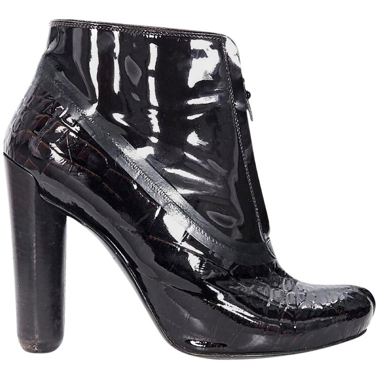 Black Louis Vuitton Patent Leather Ankle Boots at 1stDibs | louis ...