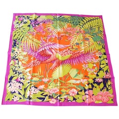 Hermès Schal Flamingo Party Miami 90 cm Seide Limited Edition Rosa Carre Neu mit Box