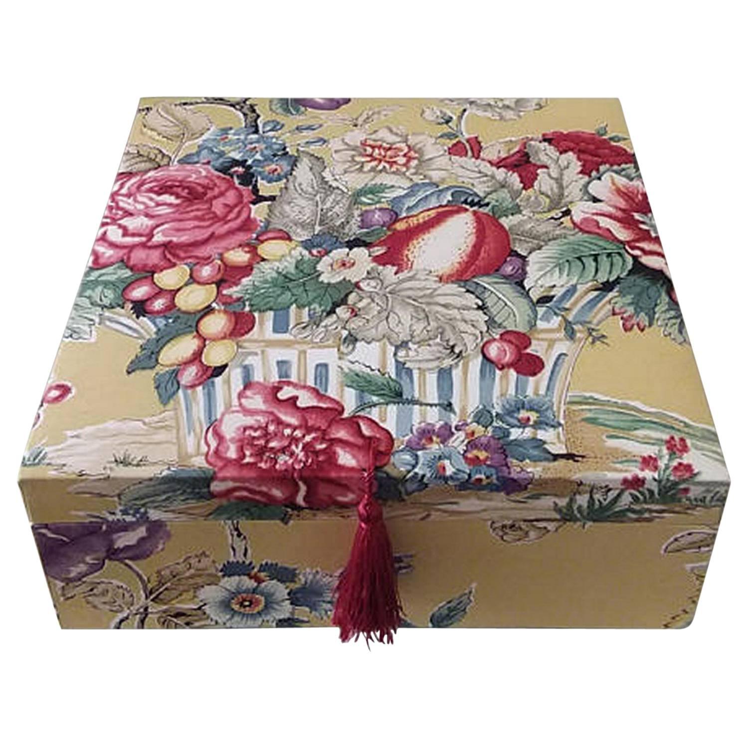 Decorative Manuel Canovas Fabric Tissu Storage Box for Scarves 