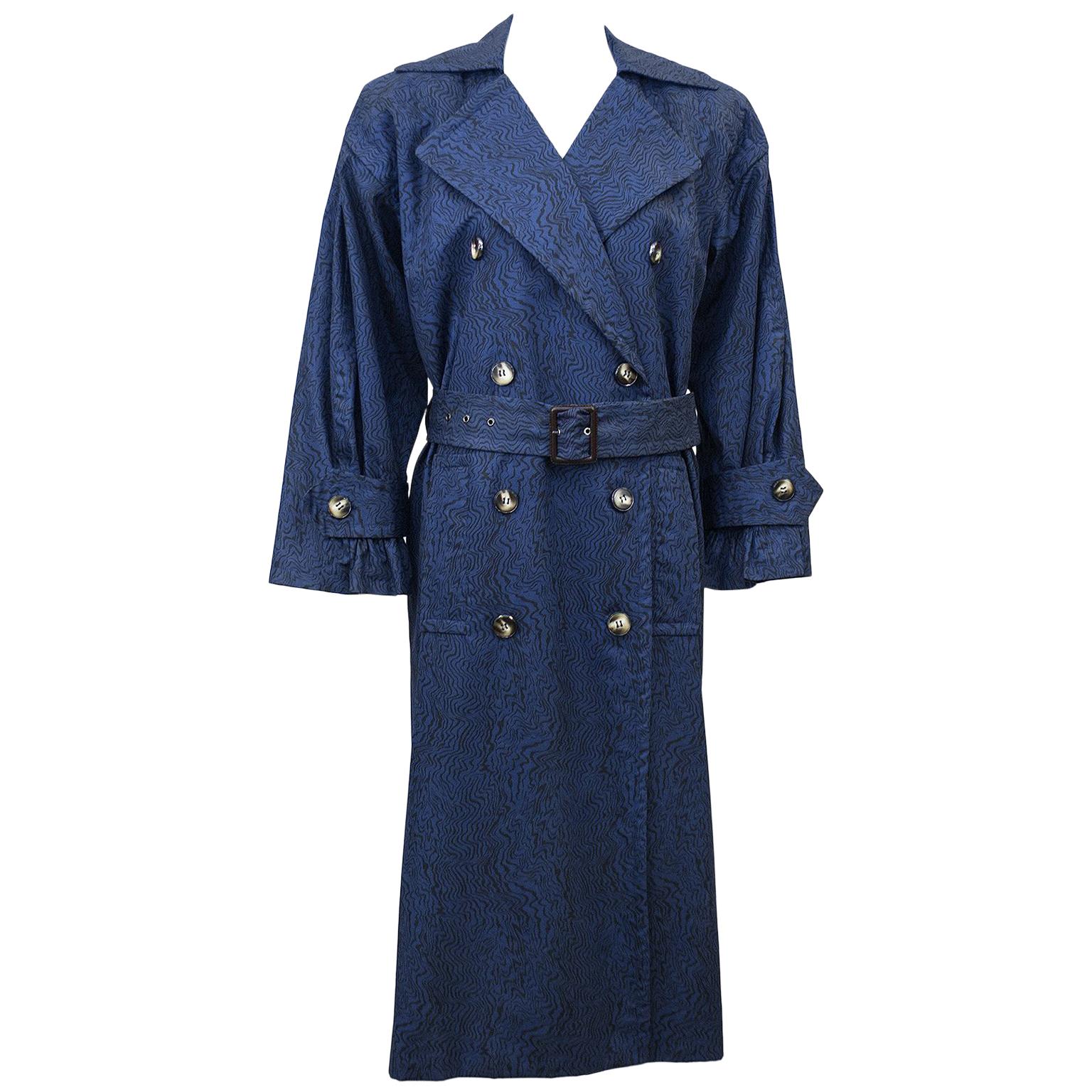 1980’s YSL Yves Saint Laurent Navy Trench Coat 