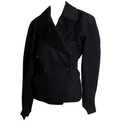 Azzedine Alaia Vintage Black Wool Jacket - US 6 