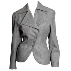 Azzedine Alaia Vintage Grey Wool Jacket 