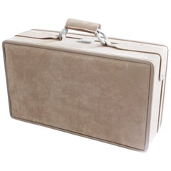 Halston pour Hartmann Sued Suitcase 21 inch Luggage Travel Bag:: 1980s