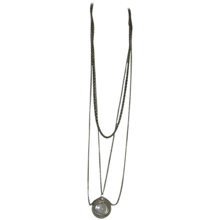 Mod Lucite and Chrome Pendant