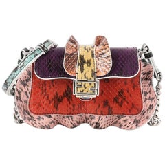 Fendi Wave Baguette Python Micro