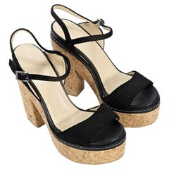 Black Jimmy Choo Suede Platform Sandals