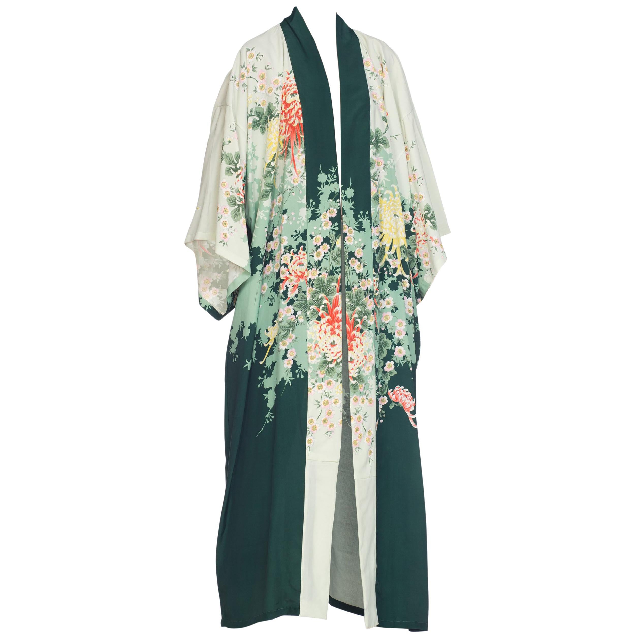 1940s Hand Silk-Screened Japanese Kimono