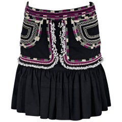 Black Isabel Marant Embroidered Cotton Mini Skirt