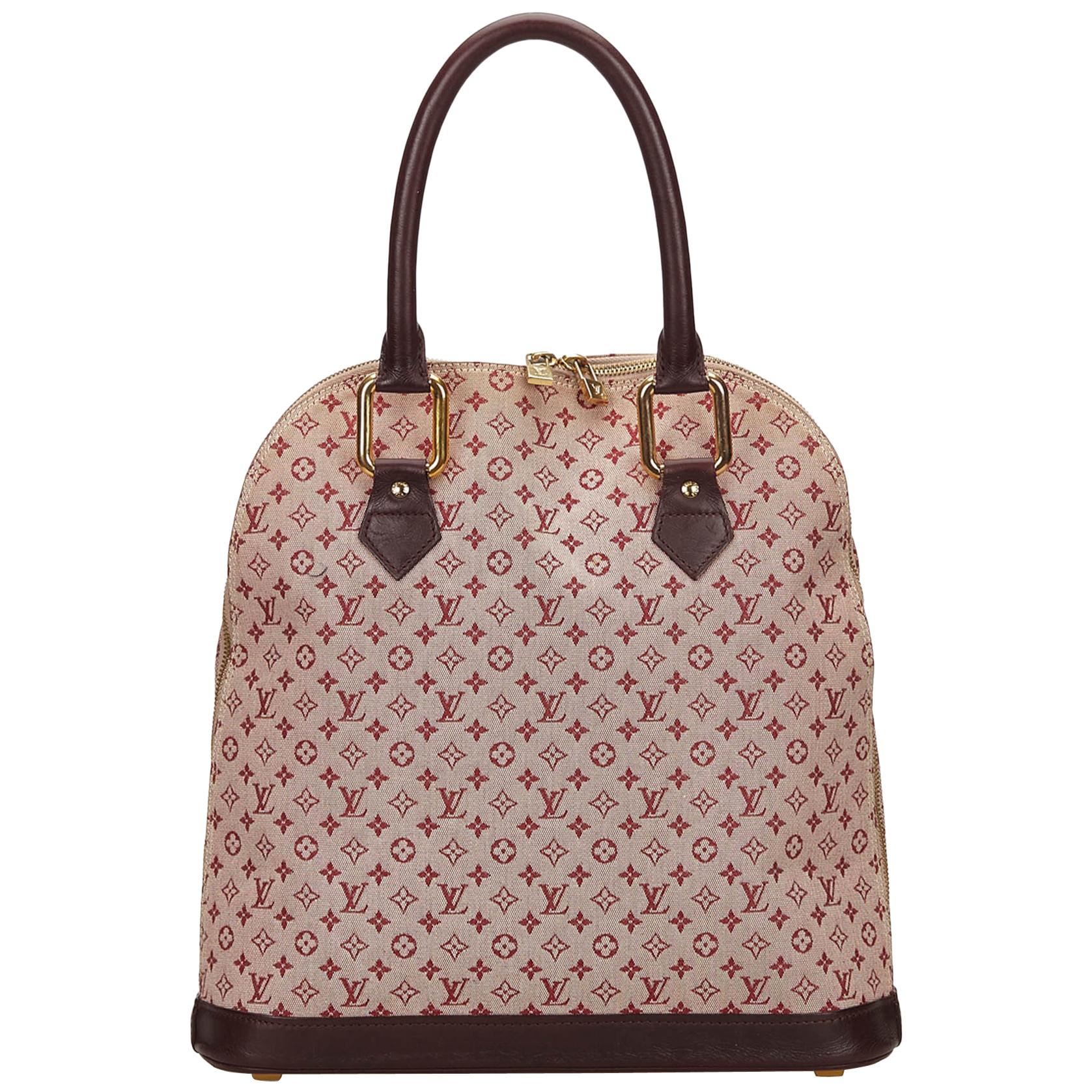 Louis Vuitton Pink and Brown Mini Lin Alma Haut Bag