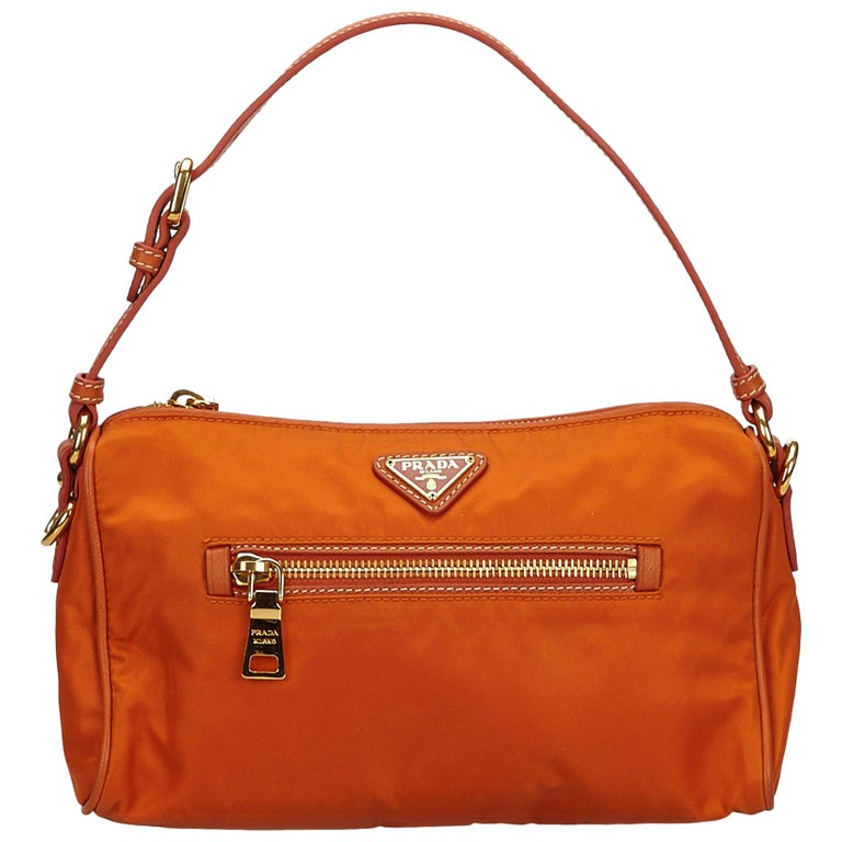 Prada Orange Nylon Baguette at 1stdibs