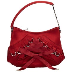 Dior Red Satin Ballet Handbag