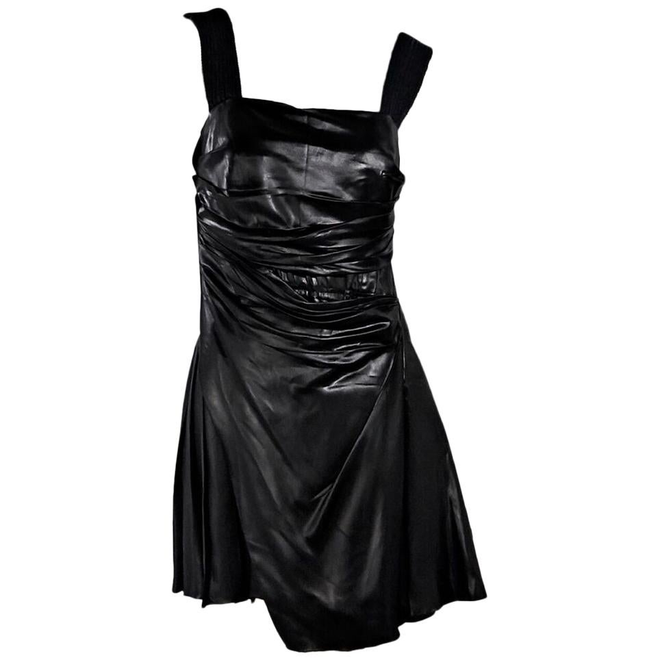 Black Prada Pleated Mini Dress