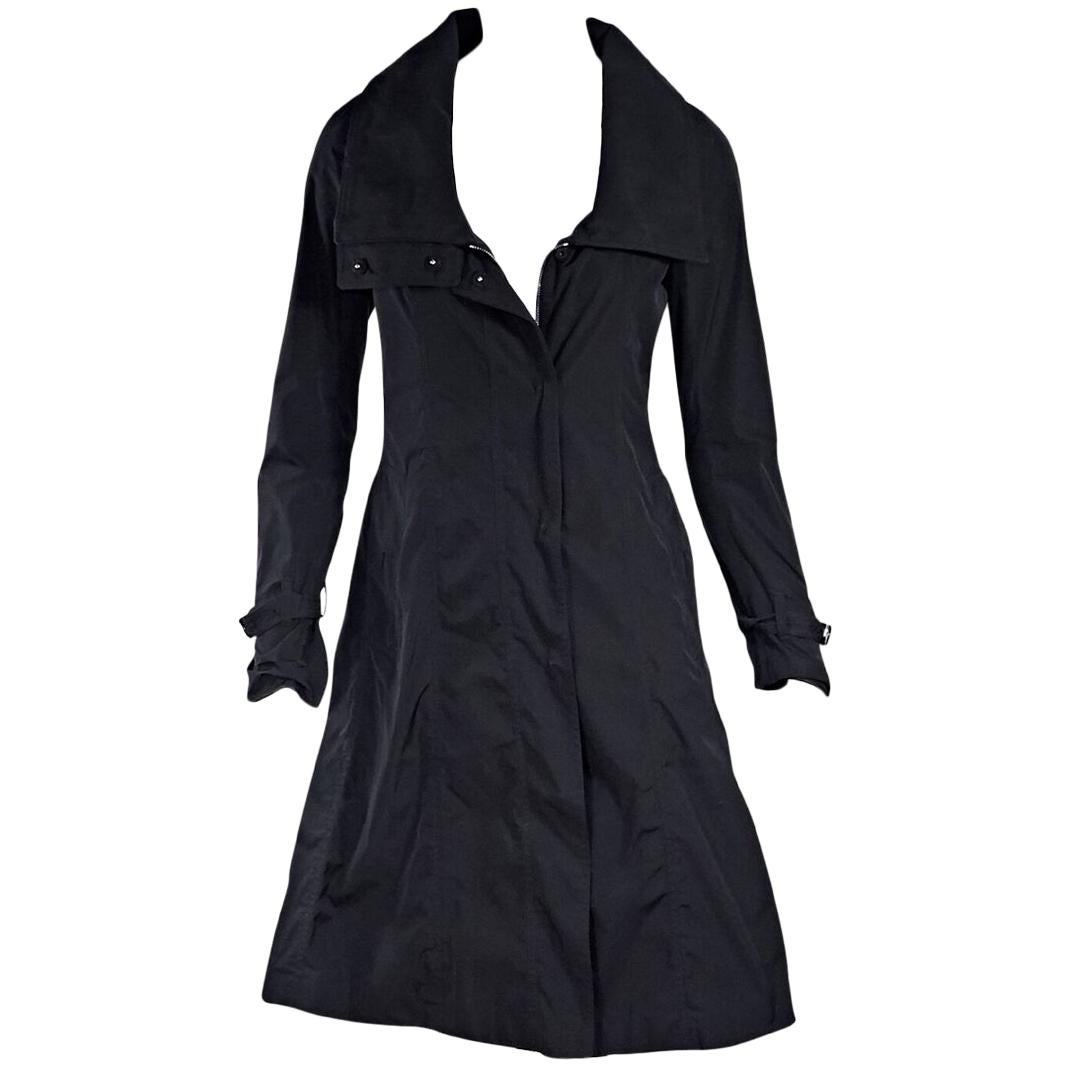 Black Burberry London Hooded Trench Coat