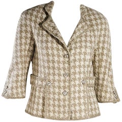 Tan & White Chanel Boucle Jacket