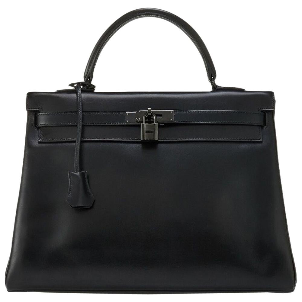 Hermes Limited Edition So Black 35cm Kelly Bag