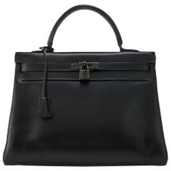Hermes Limited Edition So Black 35cm Kelly Bag