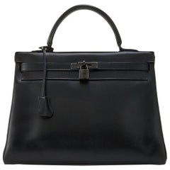 Hermes Limited Edition So Black 35cm Kelly Bag