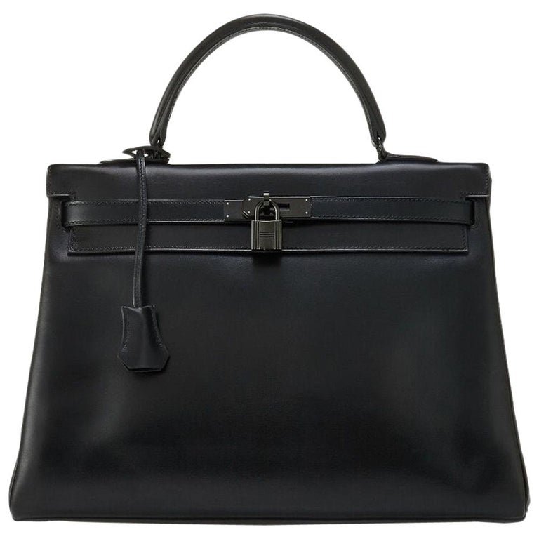 Hermes Limited Edition So Black 35cm Kelly Bag at 1stDibs