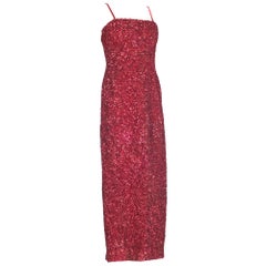 Vintage 1950s Red Sequin Cocktail Dress owned by Vivienne Della Chiesa
