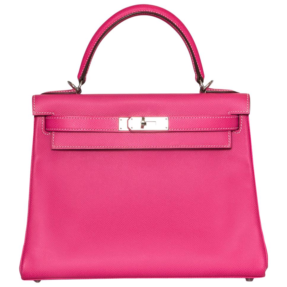 Hermès Rose Tyrien Epsom Leather 28cm Kelly Bag
