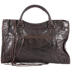 Balenciaga City Classic Studs Handbag Leather Medium