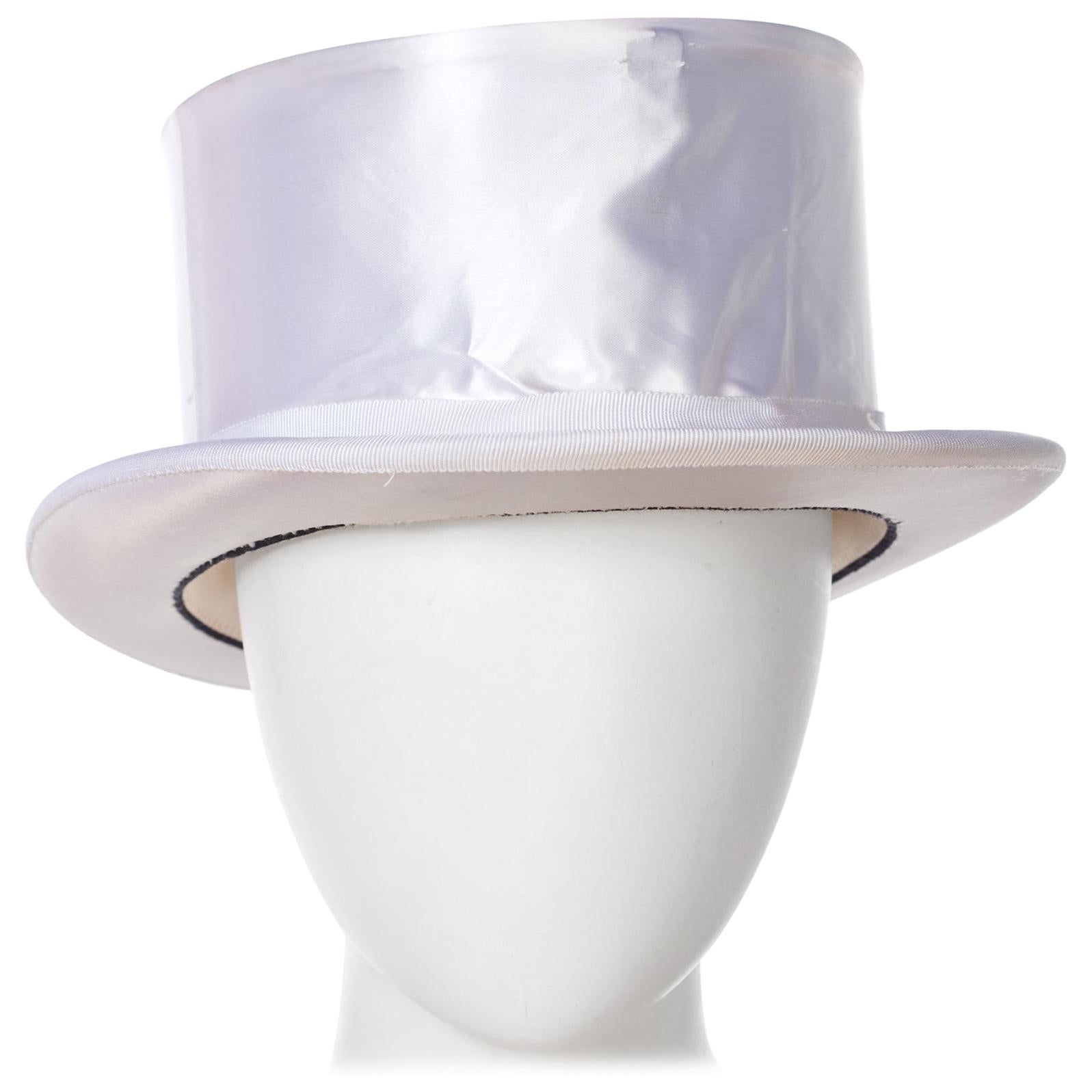 Collapsable White top Hat Size 7 1/2