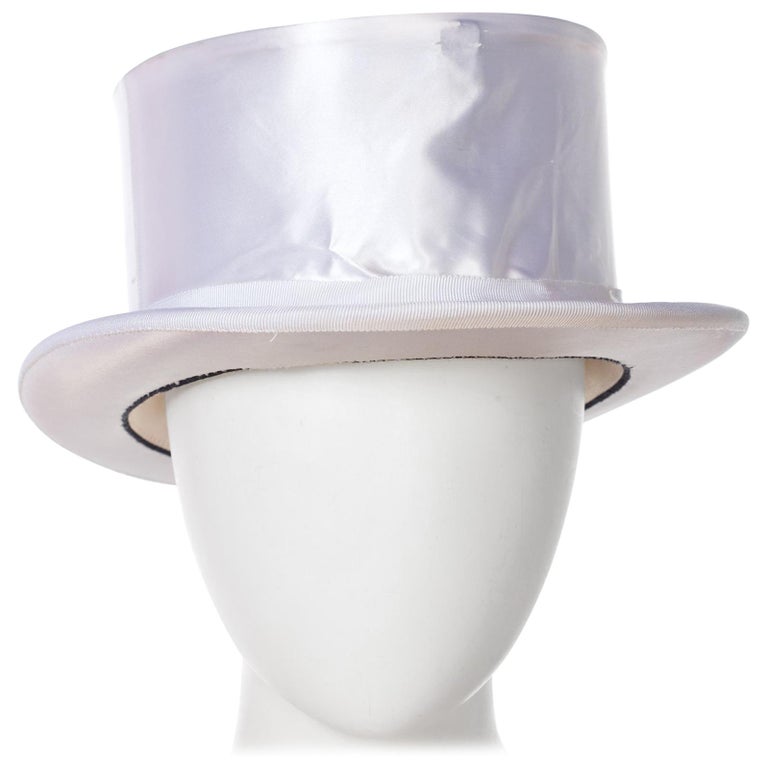 Collapsable White top Hat Size 7 1/2 For Sale at 1stDibs