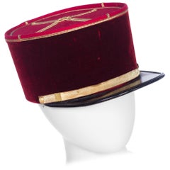 Antique Velvet French Military Hat