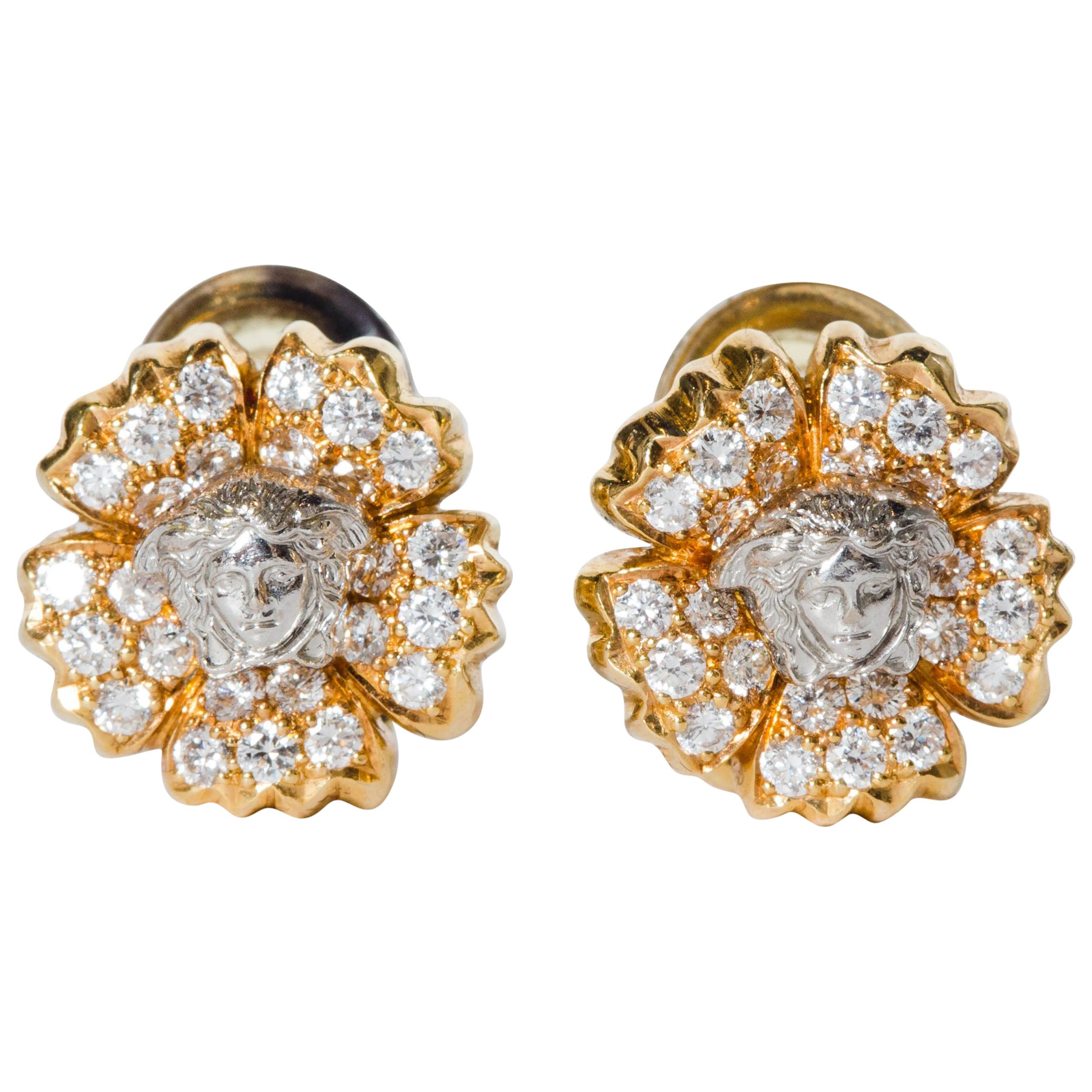 Gianni Versace Vintage Tiara Collection Earrings, 1990S 