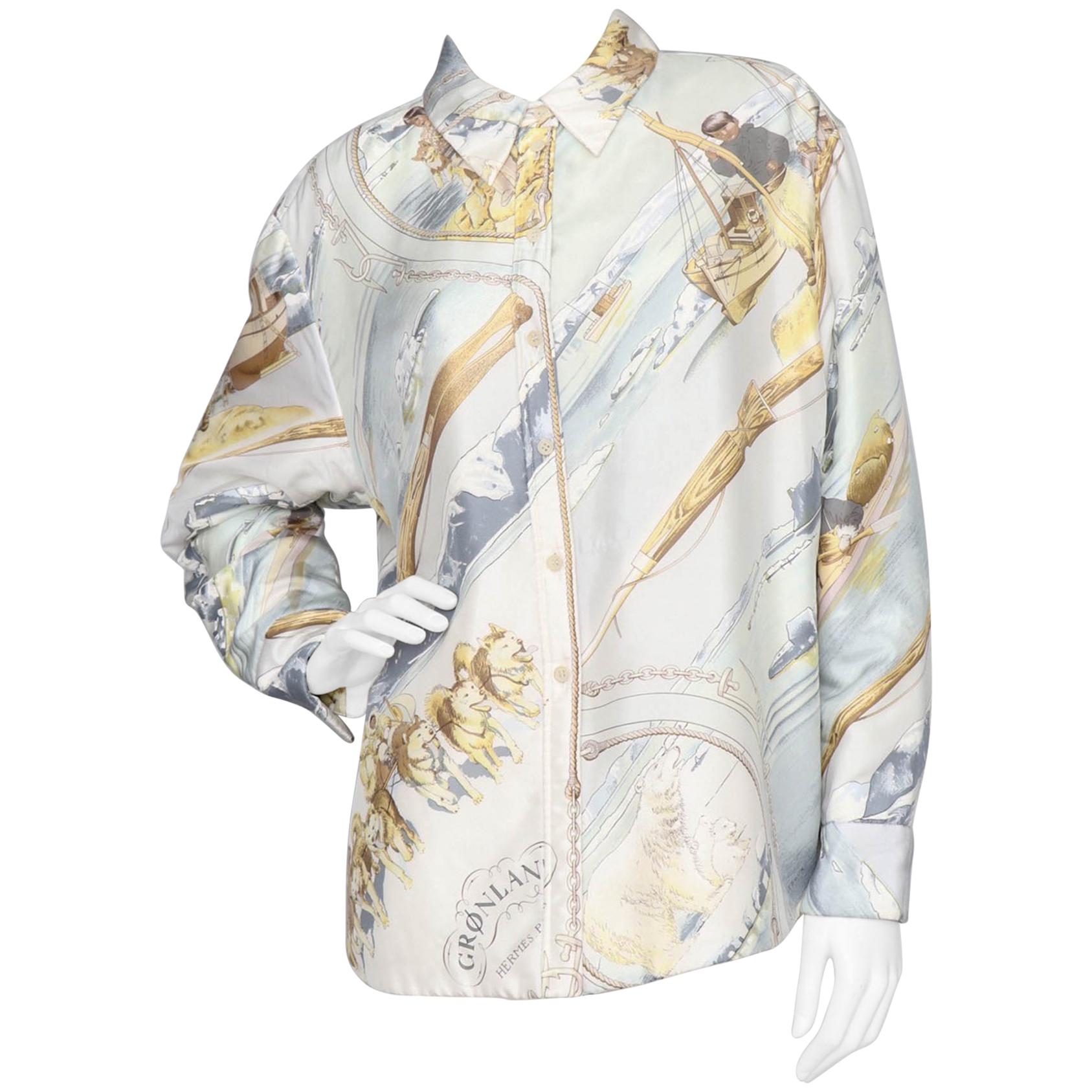 A 1970s Hermès Quilted Silk 
 Greenland
 Jacket S