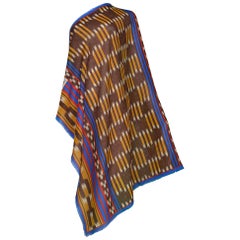 Vintage Yves Saint Laurent 1970s Tribal Inspired Wrap Scarf