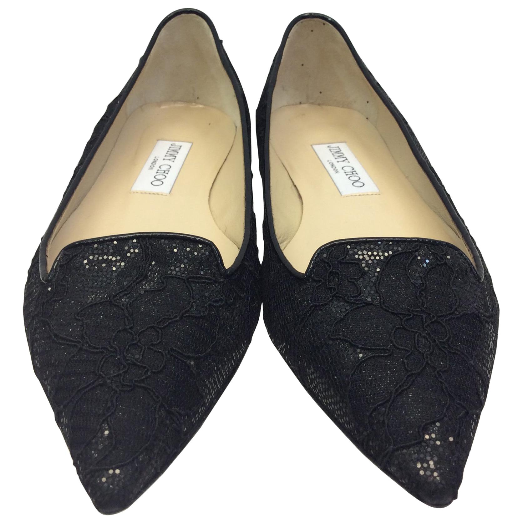 Jimmy Choo Black Lace Flat For Sale