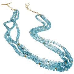 Aquamarine Bead Necklace 18K Gold By Christopher Phelan Fine Jewelry