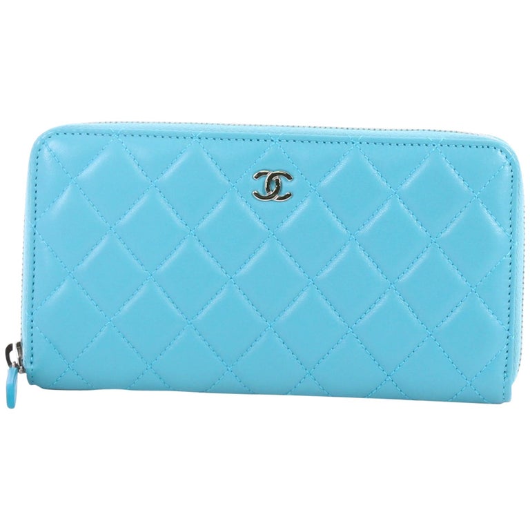 Chanel Zip Around Wallet Quilted Patent Long For Sale at 1stdibs