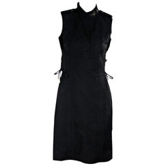 Black Gucci Sleeveless Stretch-Cotton Dress