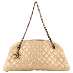 Chanel Just Mademoiselle Handbag Quilted Aged Calfskin Medium