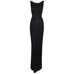 Unworn S/S 1996 Dolce & Gabbana Long Black Semi-Sheer Gown Dress