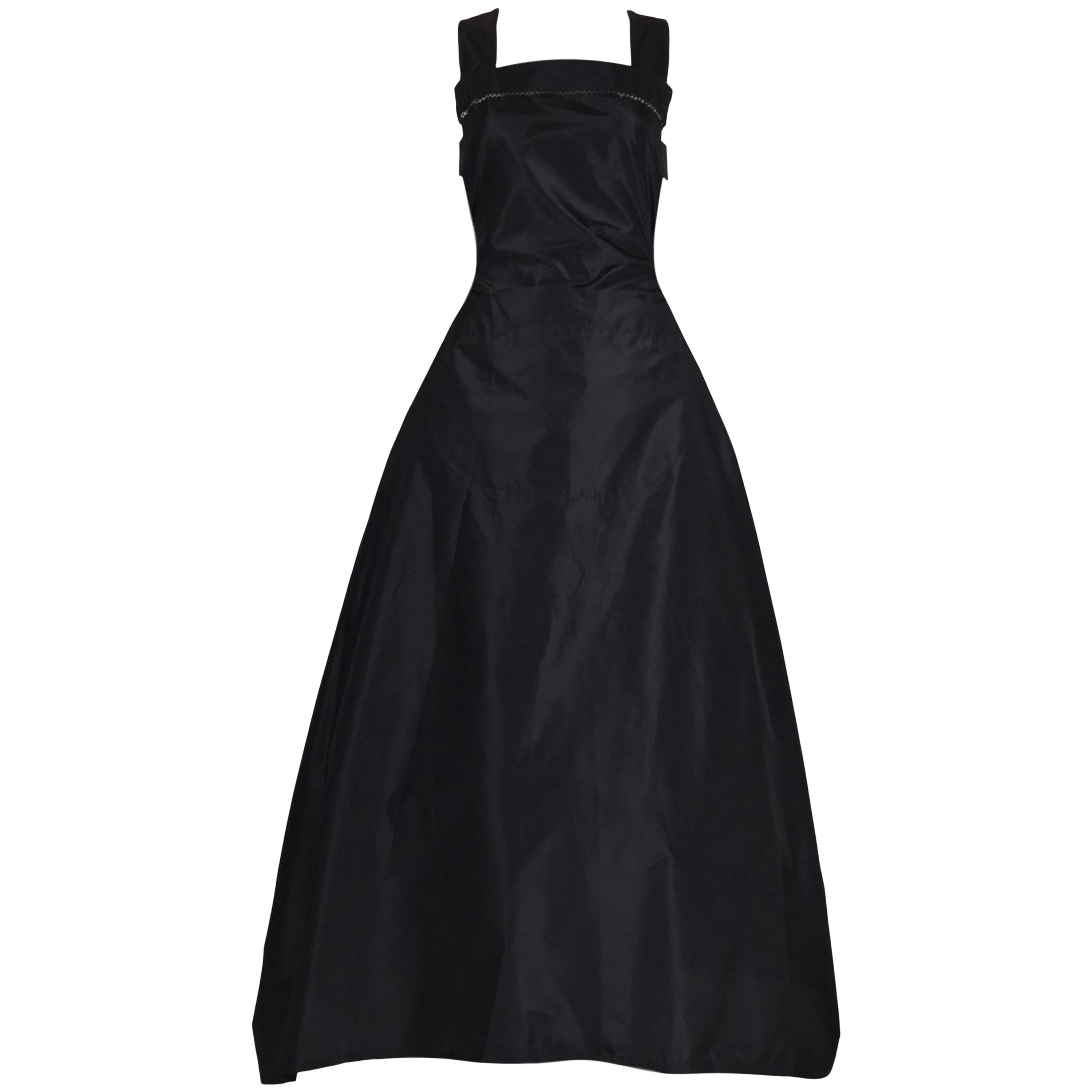 S/S 1998 Jean Paul Gaultier Runway Black Suspender Pinafore Steampunk Gown Dress