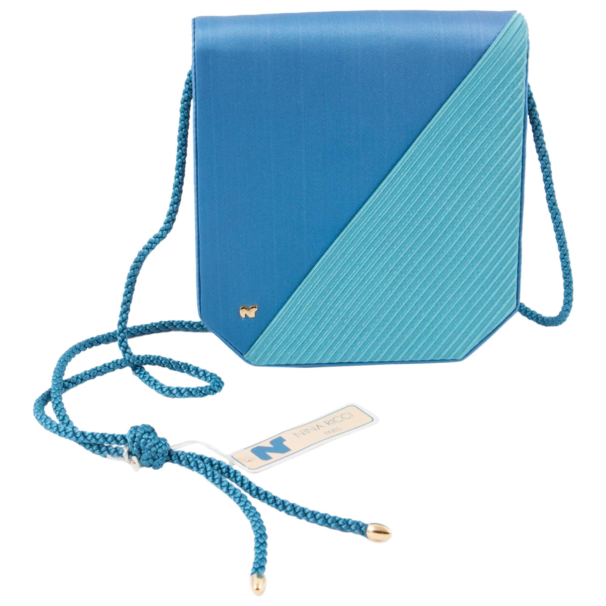 Nina Ricci Turquoise Silk Evening Bag