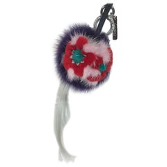 Fendi 2017 Fur Flowery Mini Bag Bug Key Chain