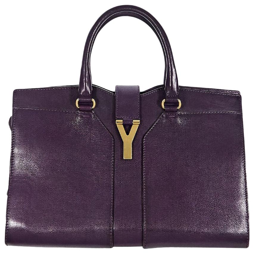 Yves Saint Laurent Purple Cabas Chyc Tote Bag