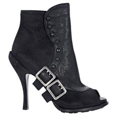 Black Christian Dior Leather Ankle Boots