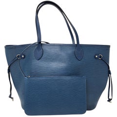 Louis Vuitton Blue Epi Neverfull MM