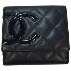 CHANEL Cambon Wallet in Black Quilted Lamb Leather 